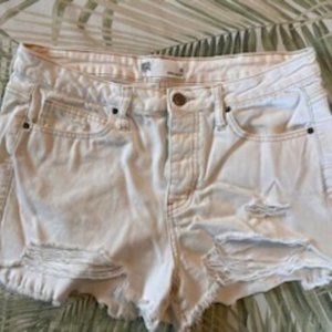 RSQ White denim distressed shorts